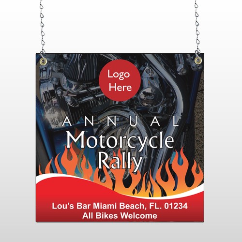 Motorcycle Flame 107 Window Sign