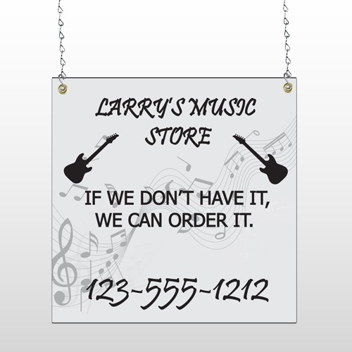 Silhouette Guitar 371 Window Sign