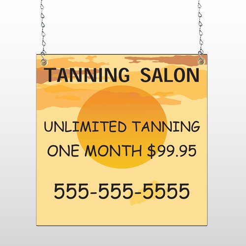 Tanning Sun 296 Window Sign