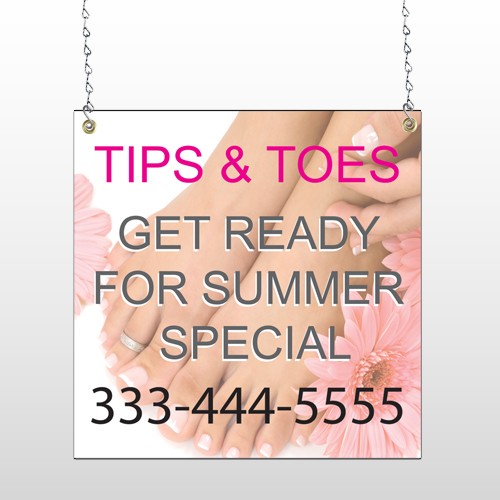 Tips & Toes 488 Window Sign