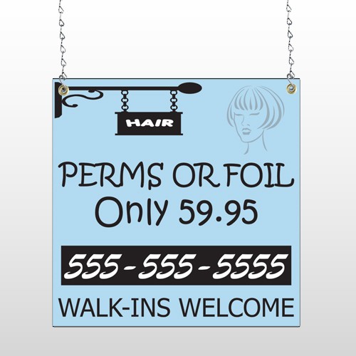 Woman Hair Sign 289 Window Sign