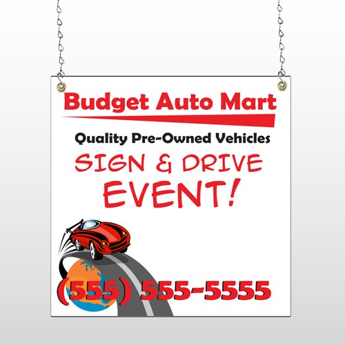 Budget Auto Mart 116 Window Sign