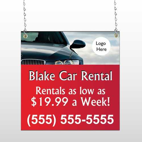 Car Rental 112 Window Sign