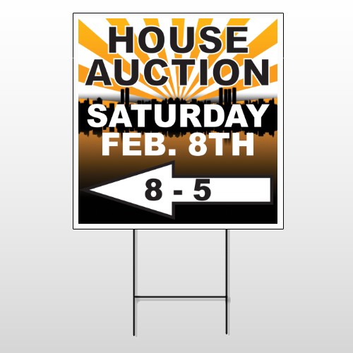 Auction Right Arrow 717 Wire Frame Sign