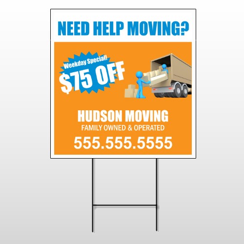 Blue Moving 294 Wire Frame Sign