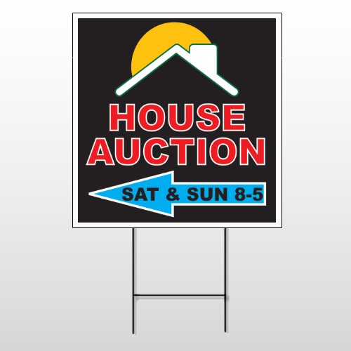 Auction Left Arrow 728 Wire Frame Sign