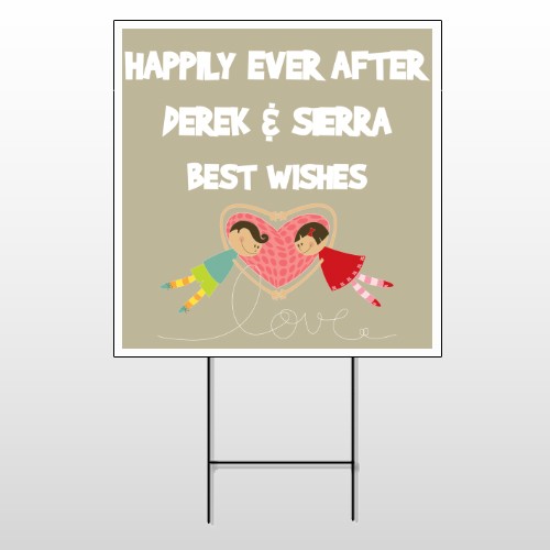 Heart Cartoon 06 Wire Frame Sign