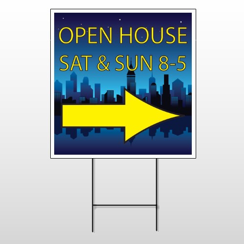 Open House Night City 707 Wire Frame Sign