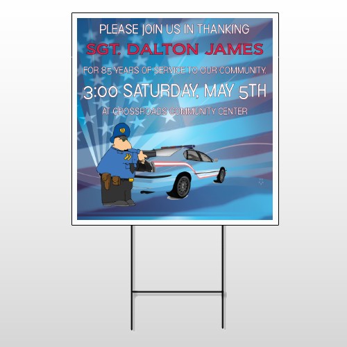 Police Thanks 429 Wire Frame Sign