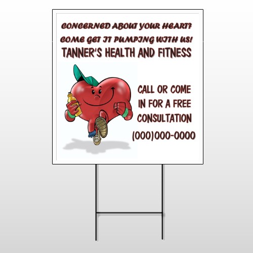 Running Heart 401 Wire Frame Sign