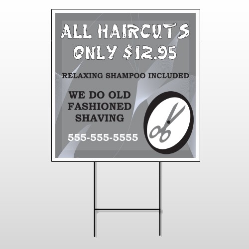 Scissor Cut 286 Wire Frame Sign