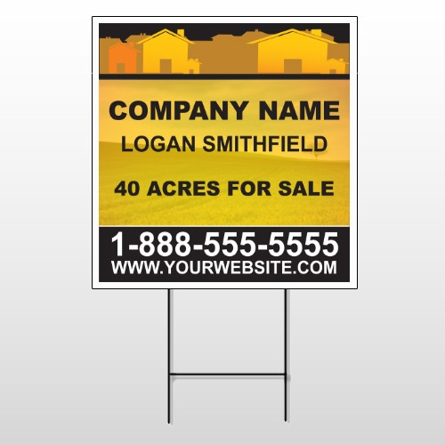 Yellow Land & Housing 861 Wire Frame Sign