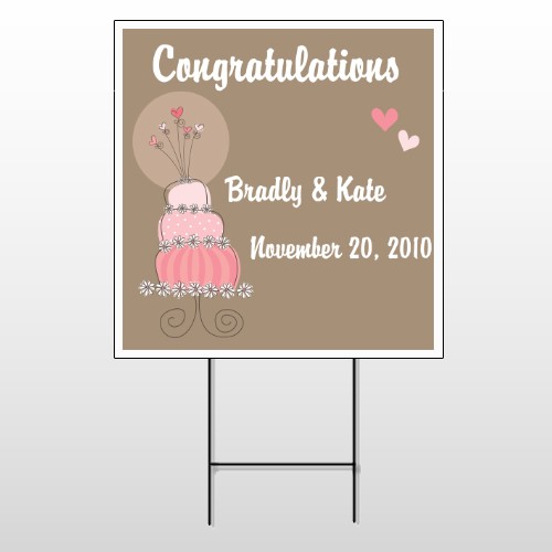 Heart Cake 03 Wire Frame Sign