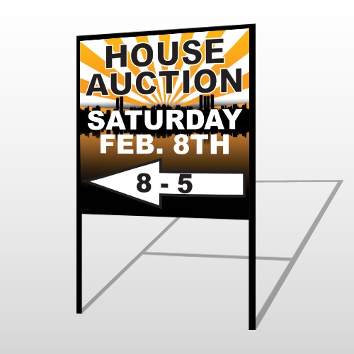 Auction Left Arrow 716 H-Frame Sign