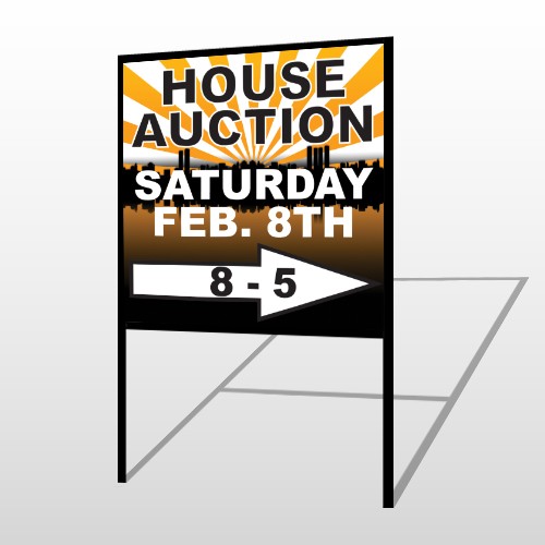 Auction Right Arrow 717 H-Frame Sign