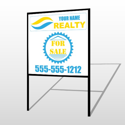 Blue Bottle Cap 658 H-Frame Sign