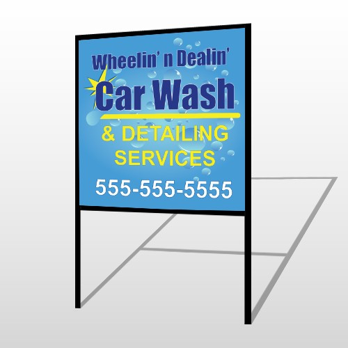 Blue Bubbles 113 H-Frame Sign