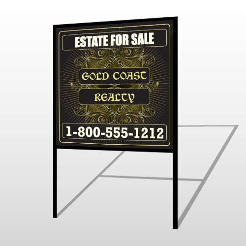 Gold Pin Stripe 655 H-Frame Sign 