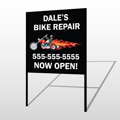 Harley Flames 108 H-Frame Sign