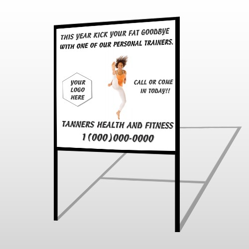 High Kick Woman 408 H Frame Sign