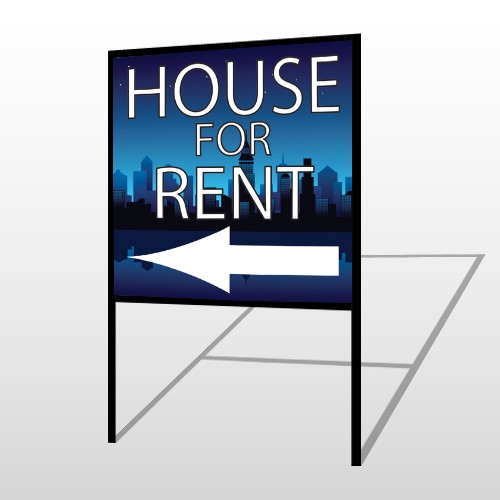 House Rent Night City 710 H-Frame Sign
