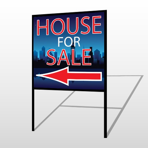 House Rent Night City 712 H-Frame Sign
