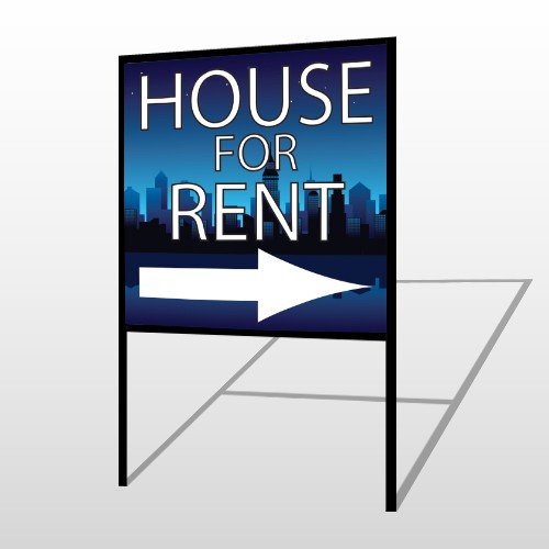 House Rent Night City 711 H-Frame Sign