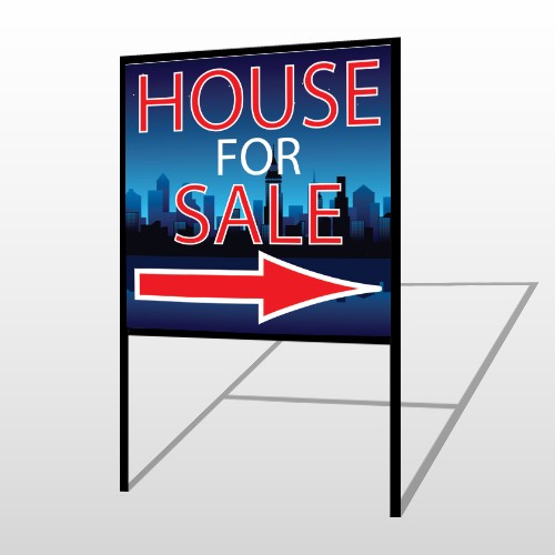 House Sale Night City 713 H-Frame Sign