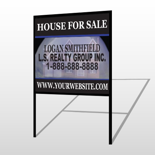 House Snow Globe 852 H-Frame Sign