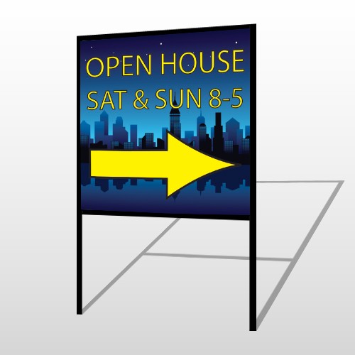 Open House Night City 707 H-Frame Sign