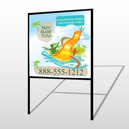 Palm Island Pool 534 H Frame Sign