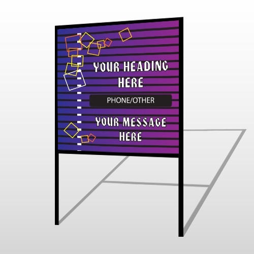 Purple Stripes 142 H Frame Sign