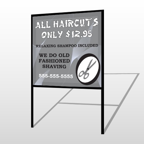 Scissor Cut 286 H Frame Sign