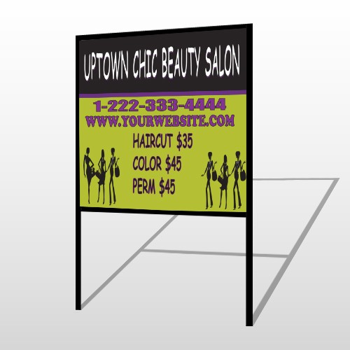 Uptown Salon 642 H Frame Sign