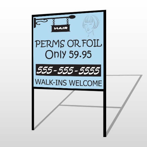 Woman Hair Sign 289 H Frame Sign