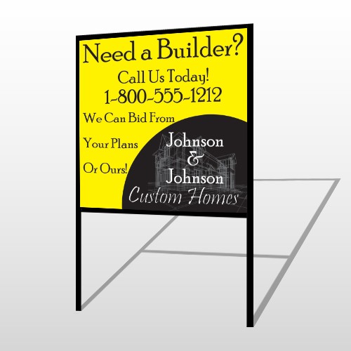 Yellow House Plan 216 H-Frame Sign