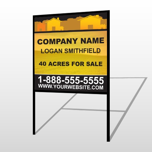 Yellow Land & Housing 861 H-Frame Sign