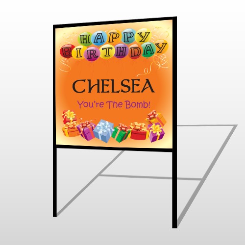 Birthday Balloons 185 H-Frame Sign