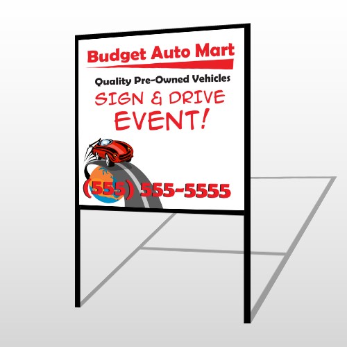 Budget Auto Mart 116 H Frame Sign
