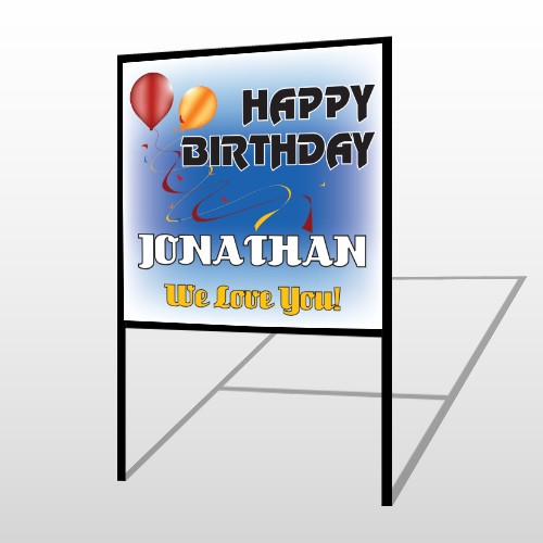 Red Orange B-Day 186 H- Frame Sign
