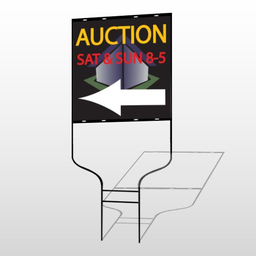Auction Corner 650 Round Rod Sign