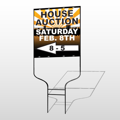 Auction Left Arrow 716 Round Rod Sign