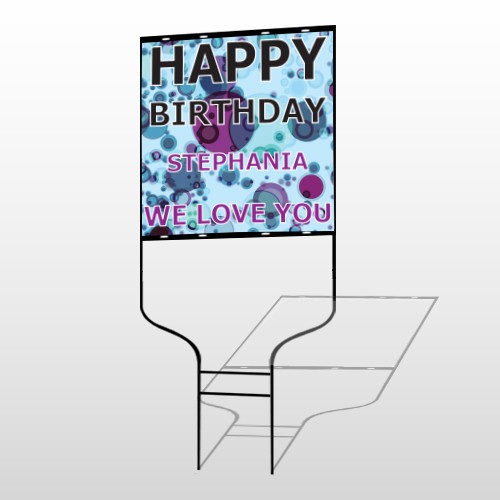 Birthday Dots 16 Round Rod Sign