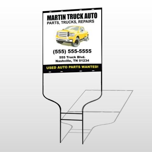 Black & Yellow Truck 117 Round Rod Sign