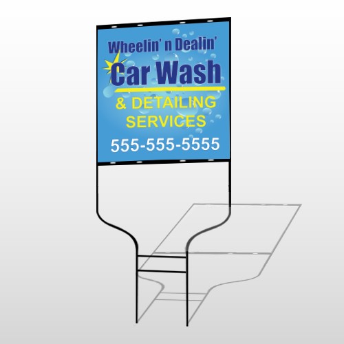 Blue Bubbles 113 Round Rod Sign