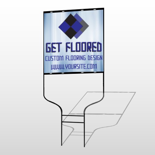 Blue Checker 249 Round Rod Sign