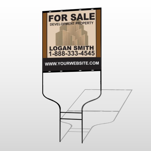 Brown Buildings 858 Round Rod Sign