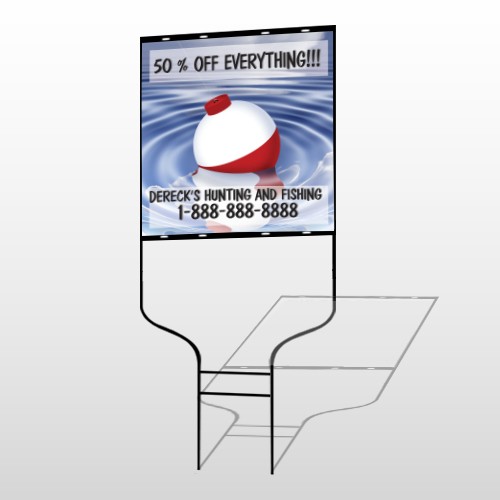 Fishing Bobber 410 Round Rod Sign