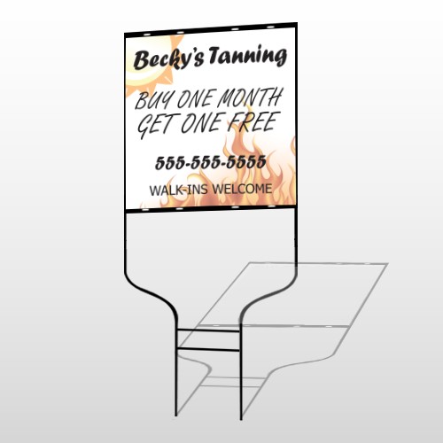 Flaming Suntan 298 Round Rod Sign