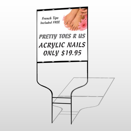 Floral Pedicure 293 Round Rod Sign